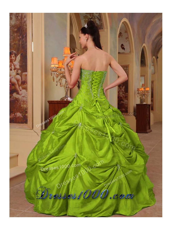 Puffy Strapless Quinceanera Dresses with Beading and Embroidery