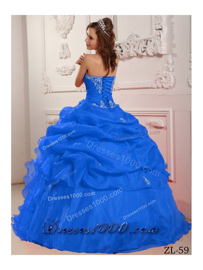 Puffy Strapless with Beading and Ruffles Quinceanera Dress for 2014
