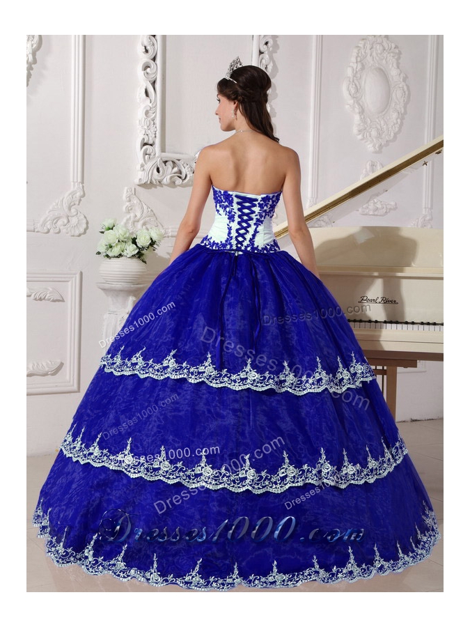 2014 Ball Gown Lace Appliques Quinceanera Dresses