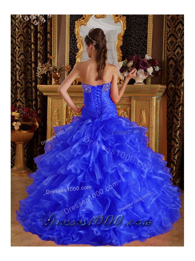 2014 Exclusive Puffy Sweetheart Beading Quinceanera Dresses with Ruffles
