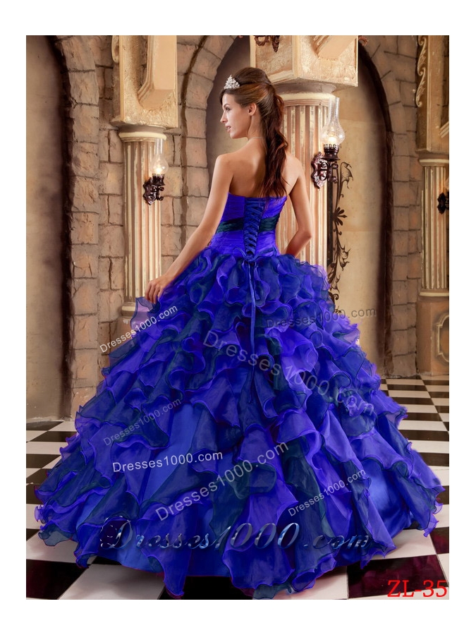 2014 Gorgeous Puffy Strapless Quinceanera Dresses with Ruffles
