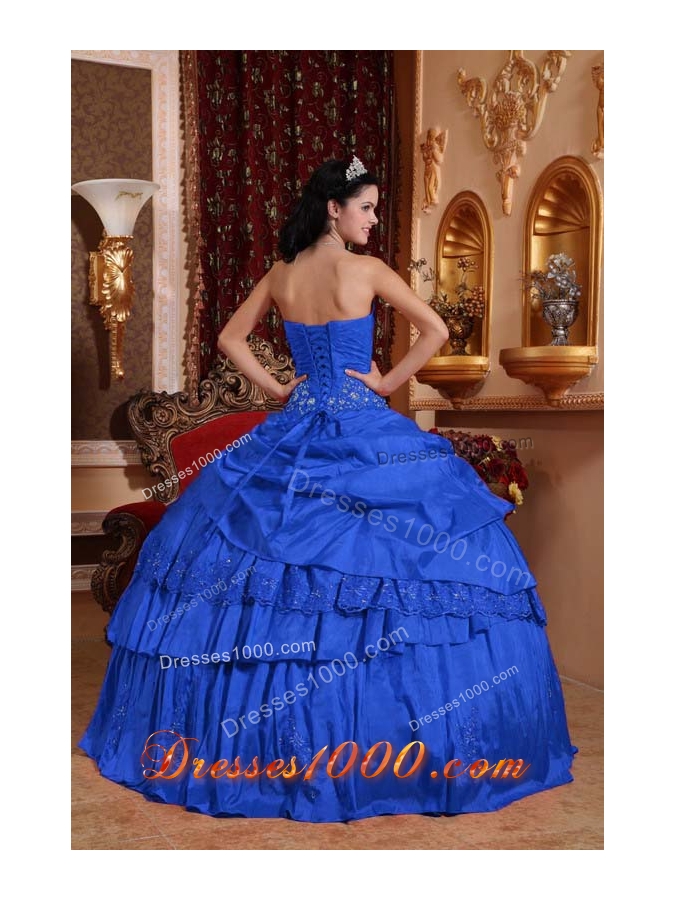 2014 Puffy Sweetheart Beading and Appliques Quinceanera Dresses