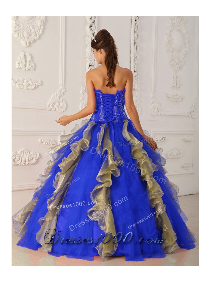 2014 Strapless Long Quinceanera Dress with Appliques and Beading