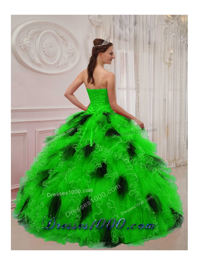 Ball Gown Sweetheart Beading and Ruching Quinceanera Gowns