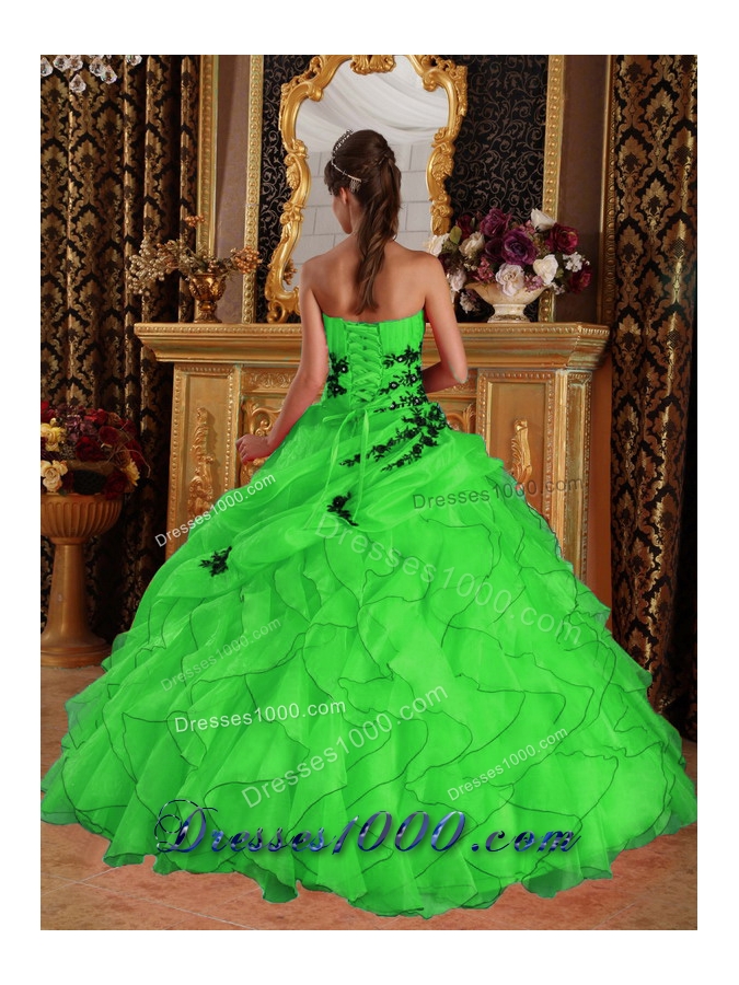 Cheap Appliques Puffy Sweetheart Long 2014 Quinceanera Dresses