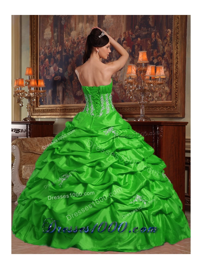 Fashionable Strapless Appliques Quinceanera Dresses for 2014