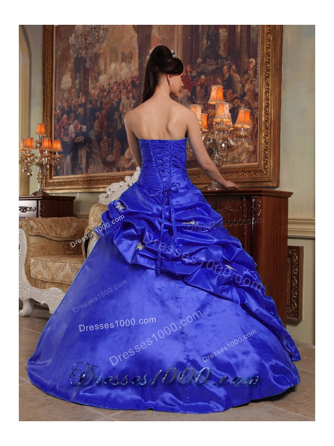 Most Popular Blue Sweetheart 2014 Quinceanera Dresses with Beading
