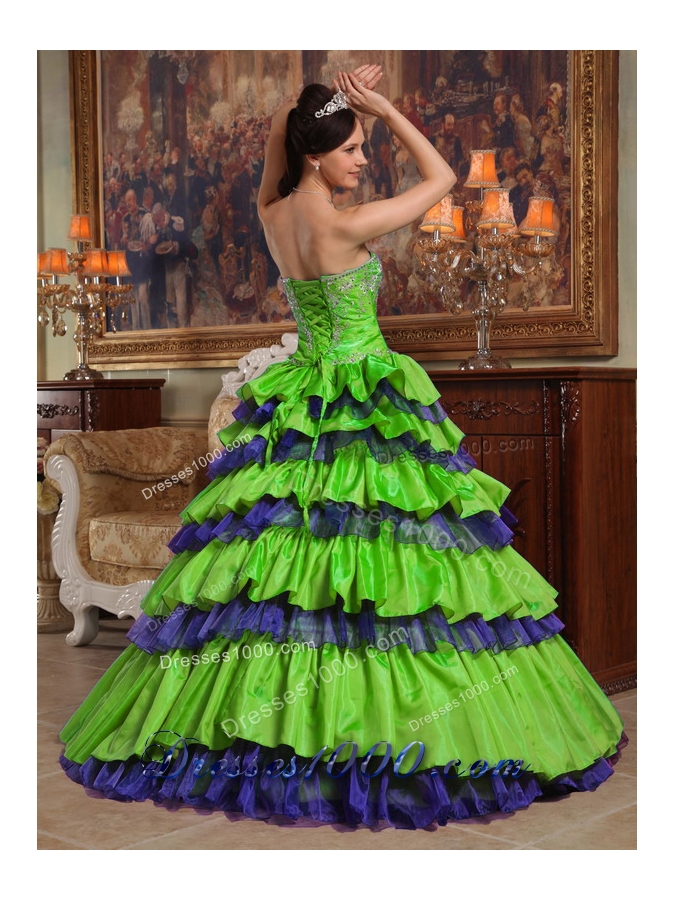 Princess Sweetheart Taffeta and Organza Beading Quinceanera Dresses