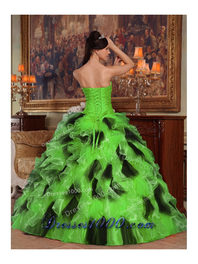 Puffy Organza Long Quinceanera Dresses with Strapless