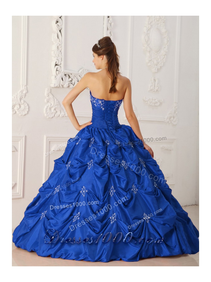 Puffy Strapless 2014 Appliques and Beading Quinceanera Dresses