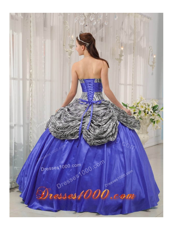 Purple Puffy Sweetheart Ruffles Quinceanera Dress for 2014