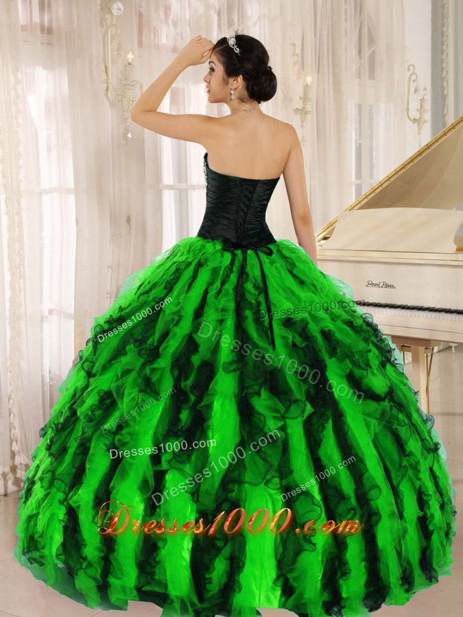 2014 Spring Beaded and Ruffled Sweetheart For Pretty Quinceanera Dresses