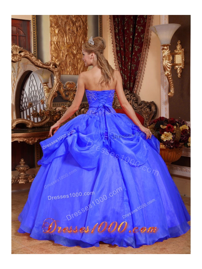 Discount Puffy Sweetheart 2014 Appliques Quinceanera Dresses