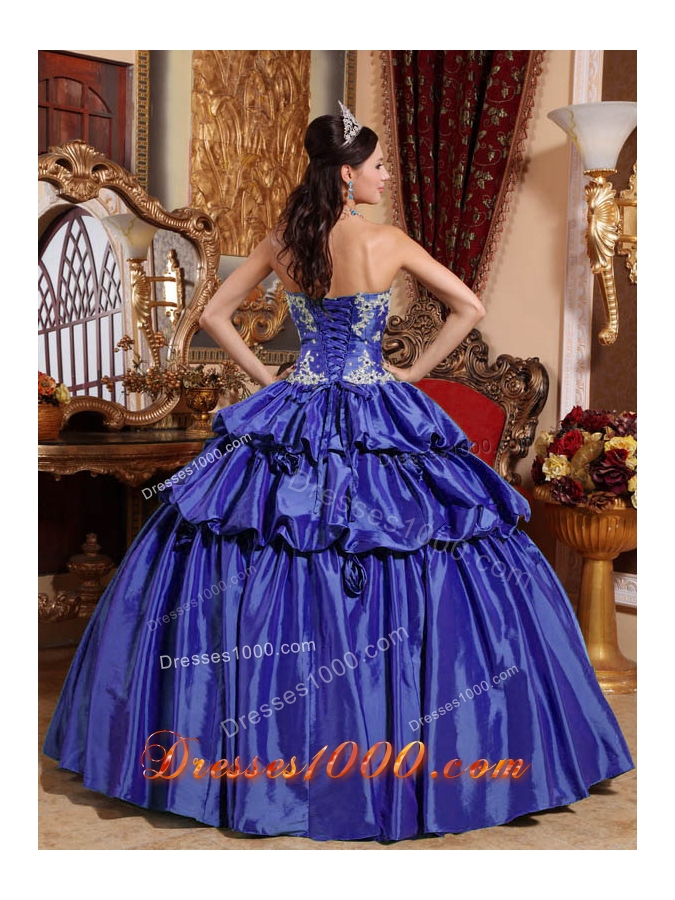 Discount Puffy Sweetheart Appliques 2014 Quinceanera Dresses