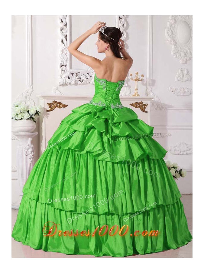 Elegant Long Beading and Ruching 2014 Spring Quinceanera Dresses