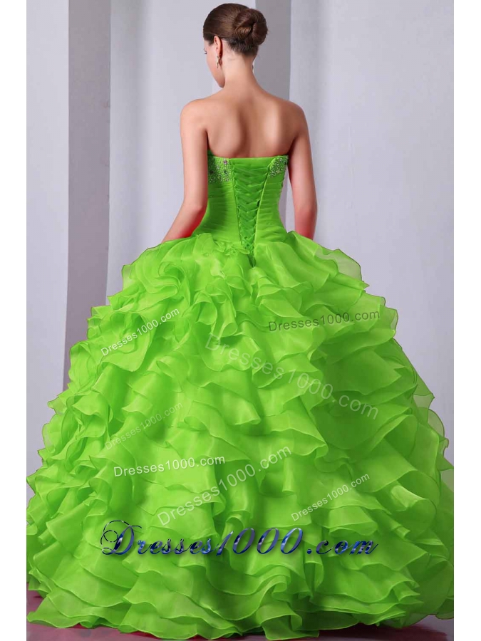 Popular Princess Sweetheart Beading and Ruffles Quinceanea Dresses