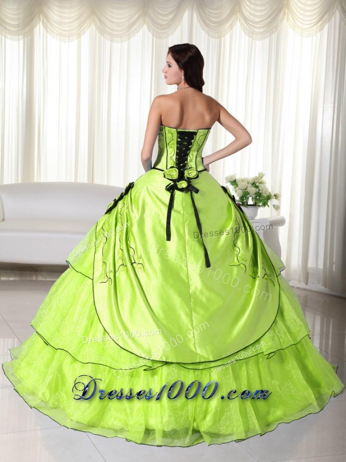 Discount Strapless Quinceanera Gown Dresses with Flowers