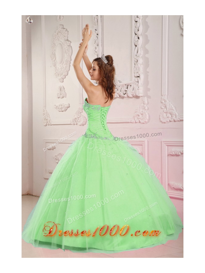 Lovely Sweetheart Tulle Appliques and Beading for Sweet 16 Dresses