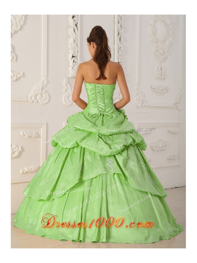 Princess Strapless Quinceanera Gowns with Beading and Pick-ups