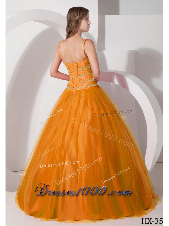 Spaghetti Straps Princess Quinceanera Gowns Dresses with Beading