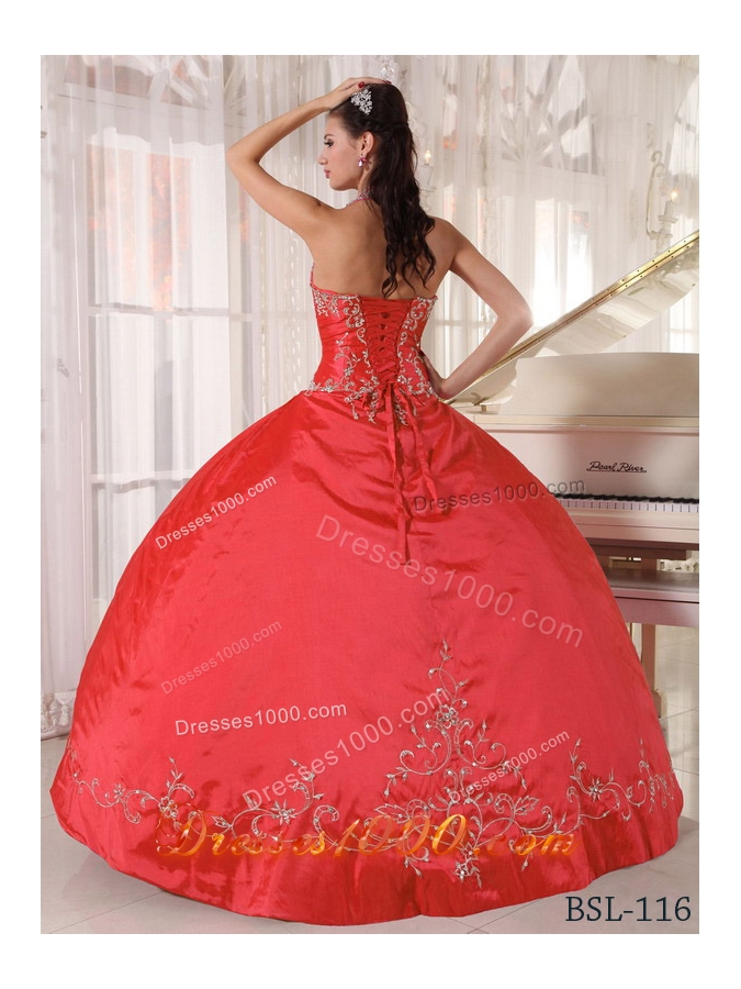 Exquisite Red Puffy Halter Appliques for 2014 Quinceanera Dress with Beading