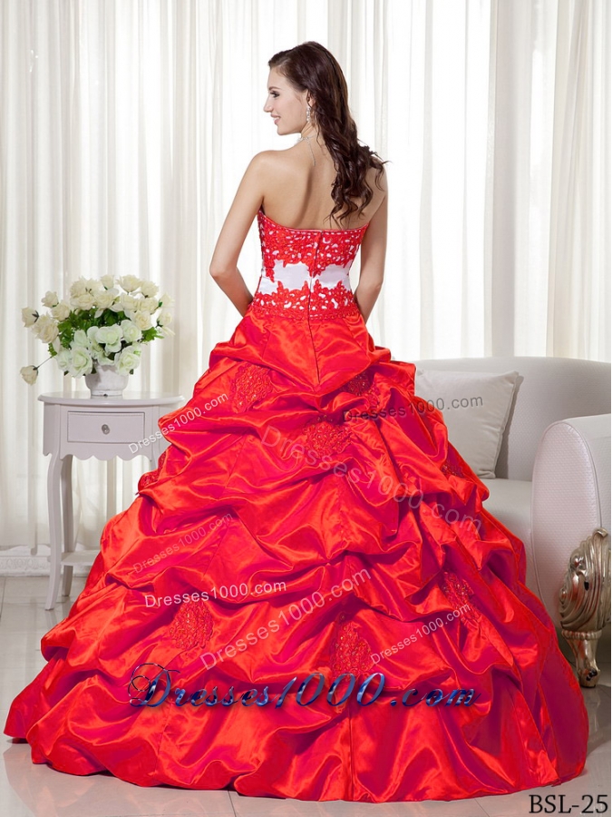 Princess Sweetheart for 2014 Appliques Quinceanera Dress with Pick-ups
