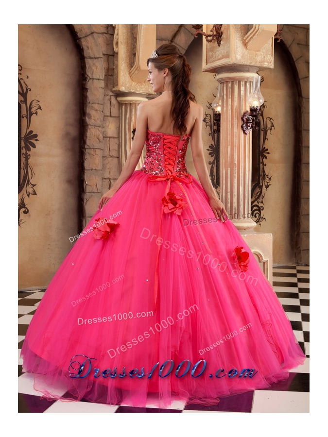 2014 Luxurious Coral Red Puffy Quinceanera Dress Strapless with Beading