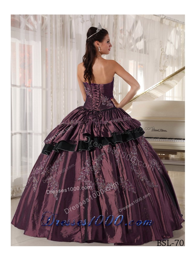 2014 New Style Puffy Strapless Beading Quinceanera Dresses with Appliques