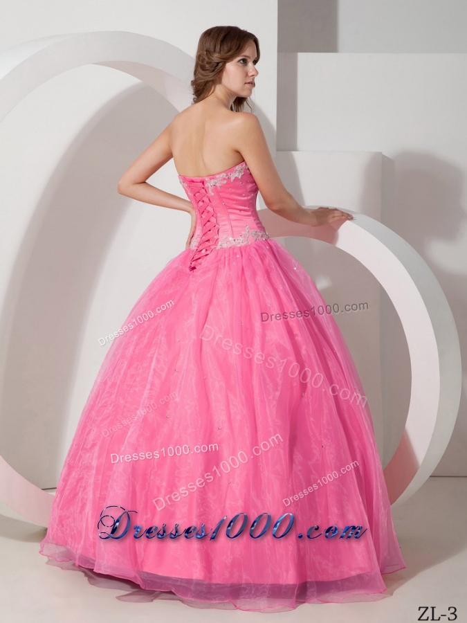 Beautiful Sweetheart Organza Quinceneara Dresses with Appliques and Beading