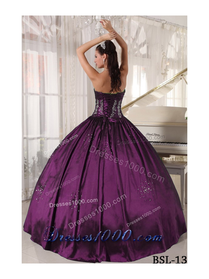 Puffy Strapless Embroidery and Beading 2014 New Style Quinceanera Dresses