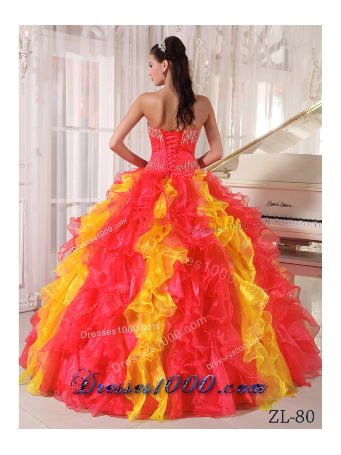 2014 Puffy Sweetheart Pleats and Sequins Quinceanera Dresses