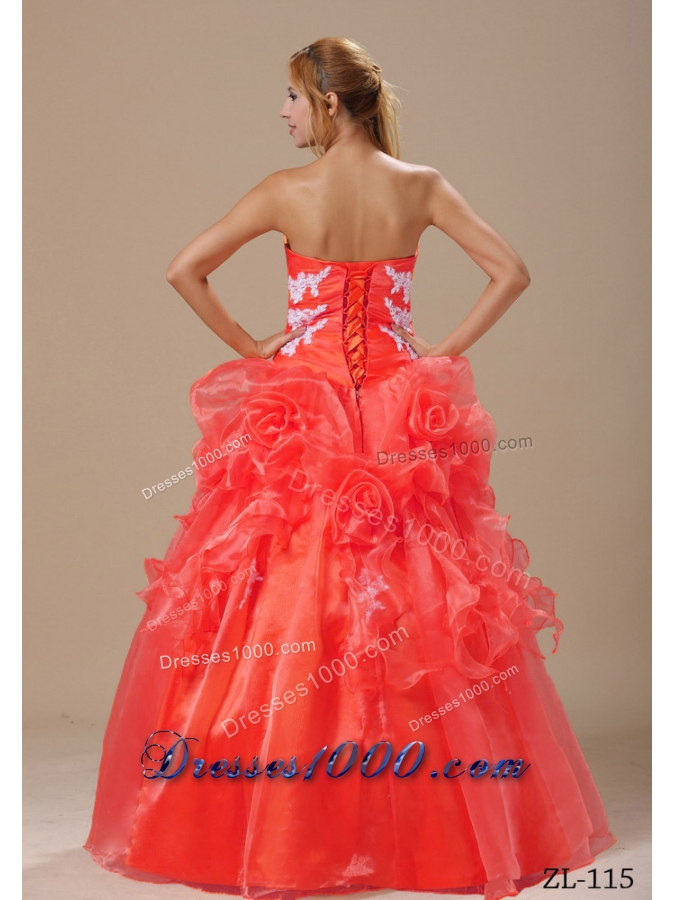 Appliques Sweetheart 2014 Quinceanera Dresseses in Red