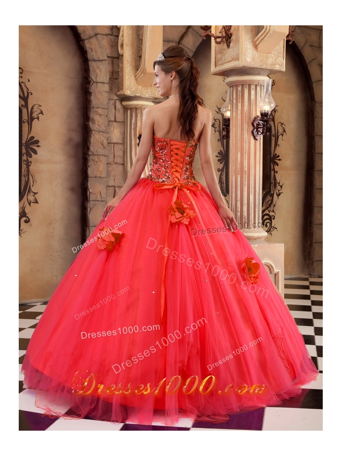 Elegant Red Princess Strapless 2014 Beading Quinceanera Dresses