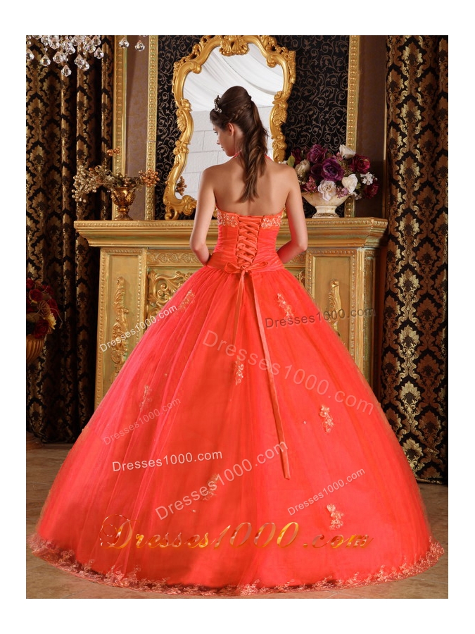Perfect Puffy Halter Lace Appliques 2014 Red Quinceanera Dresses