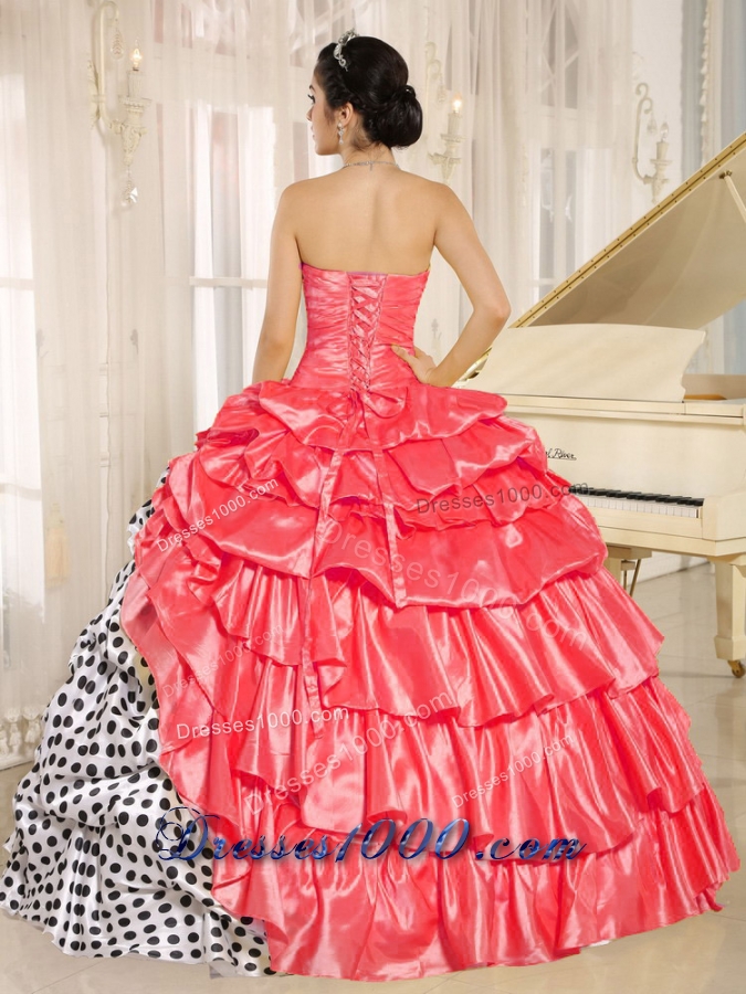 Popular Multi-color Pick-ups Strapless 2014 Quinceanera Dress