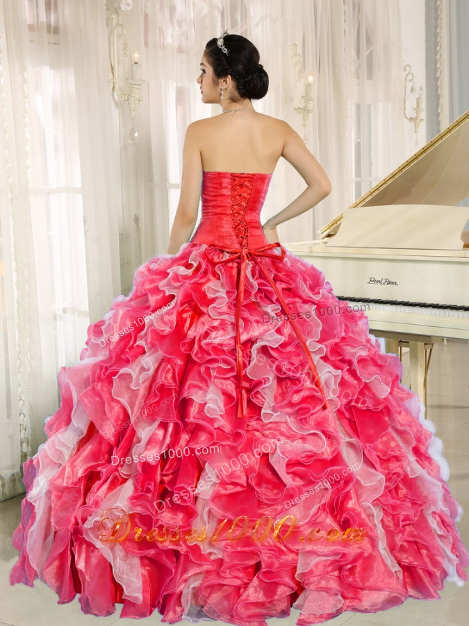 2014 Pretty Quinceanera Dresses with Sweetheart Beading and Ruffles