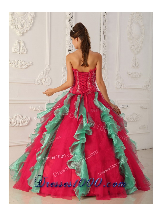 2014 Puffy Strapless Appliques and Beading Quinceanera Dresses