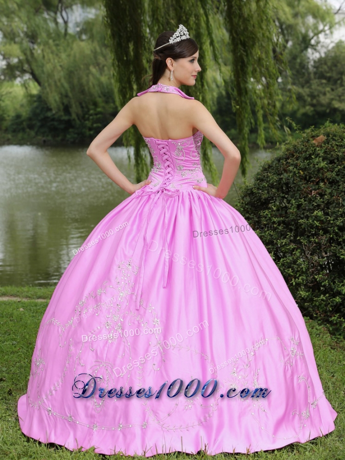 New Arrival Halter For Quincianera Dresses with Embroidery and Beading