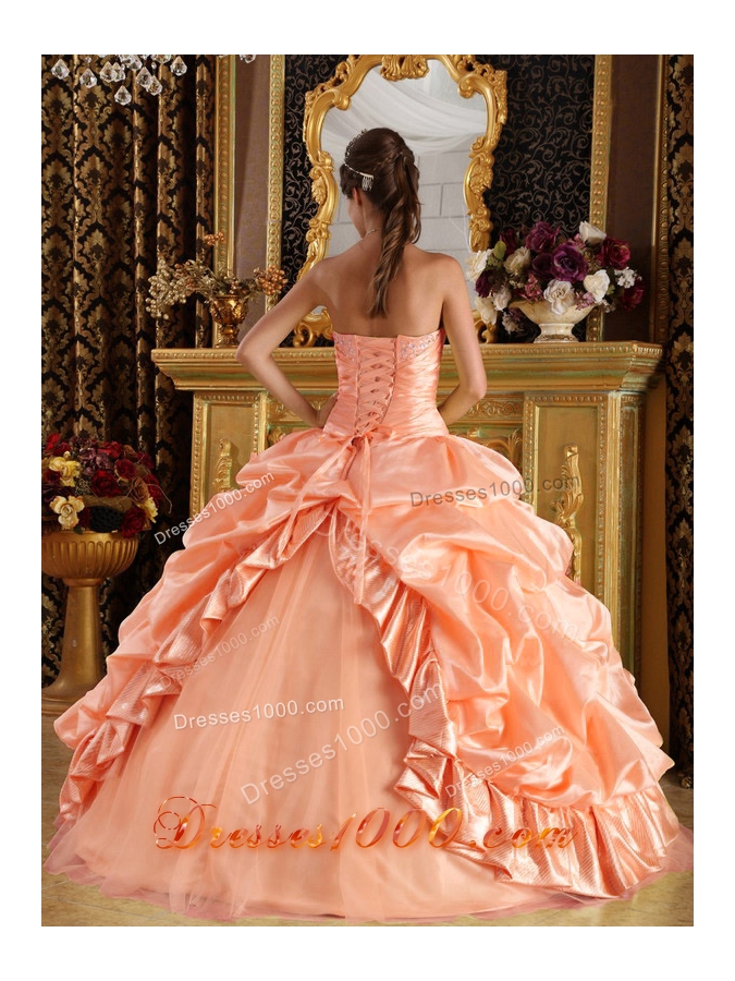 Puffy Strapless Sweet 16 Dresses with Beading and Pick-ups