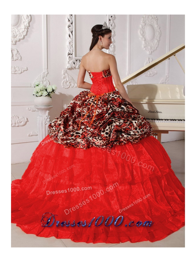 Puffy Sweetheart 2014 Appliques Quinceanera Dresses with Brush Train