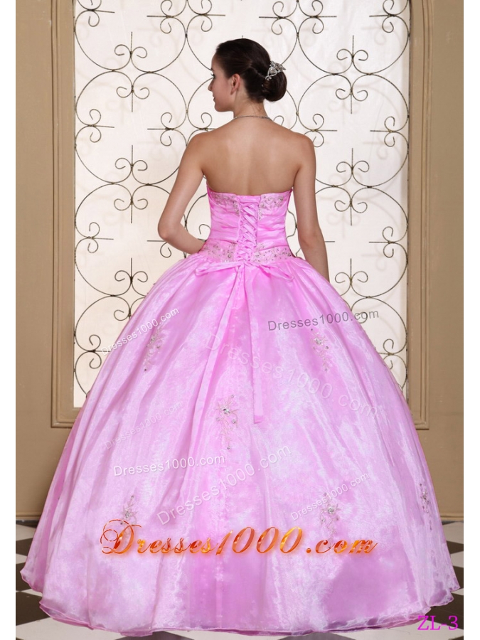 Sweet 2014 Pink Quincenera Dresses Sweetheart Beaded Decorate Bust