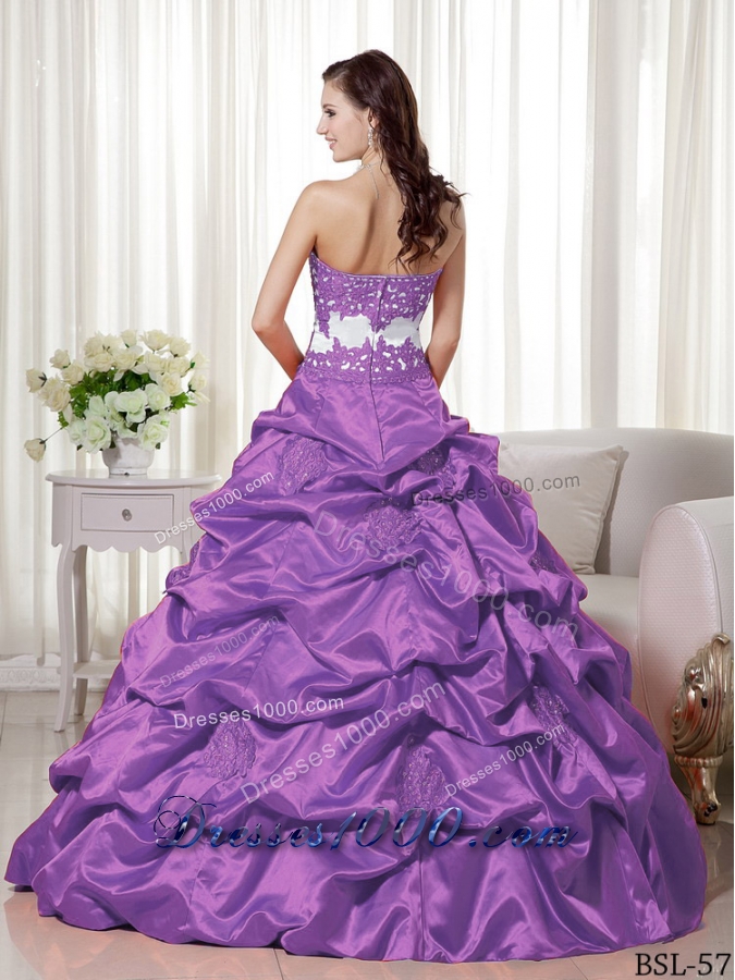 A-line Sweetheart Appliques and Pick-ups 2014 Dresses For a Quince