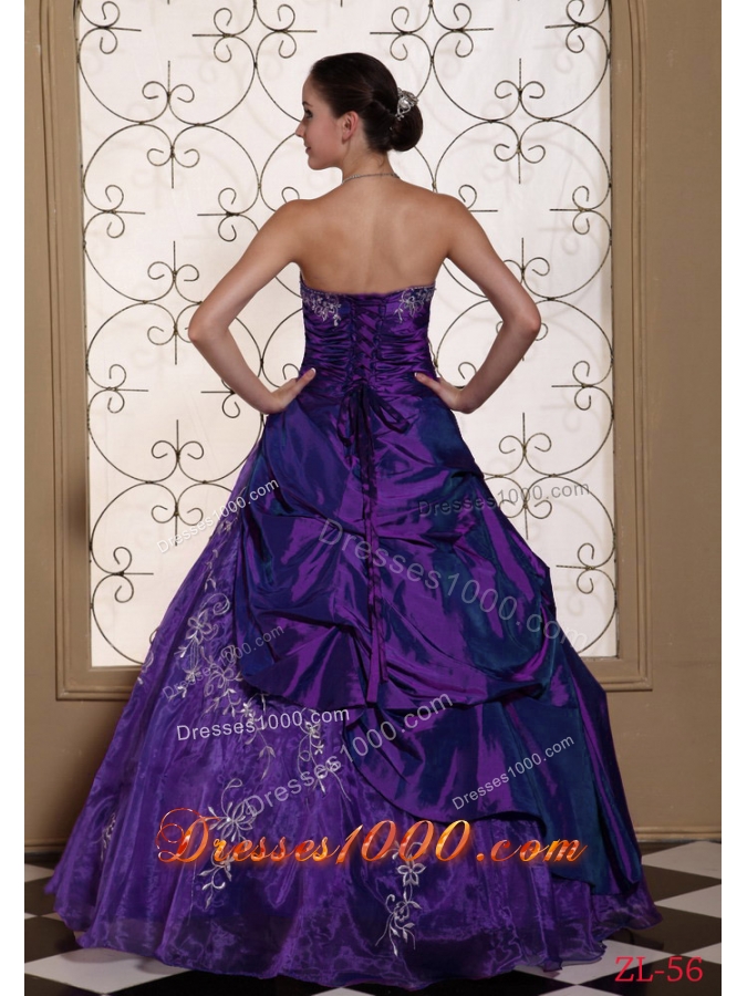 Spring A-line Appliques and Ruching Quinceanera Dress for Girl