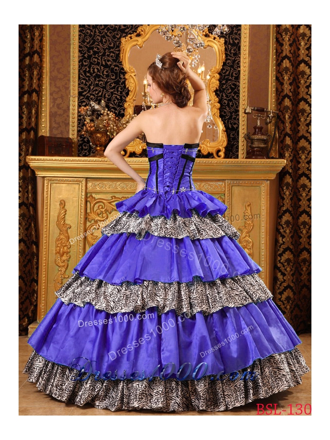 Popular Princess Sweetheart Taffeta Ruffles Purple Quinceanera Dresses