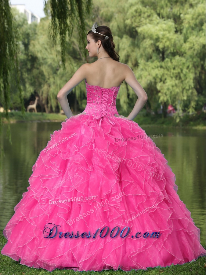 Beaded Ruffles Layered Decorate Famous Designer Quinceanera Dress With Sweetheart Coral Red Skirt