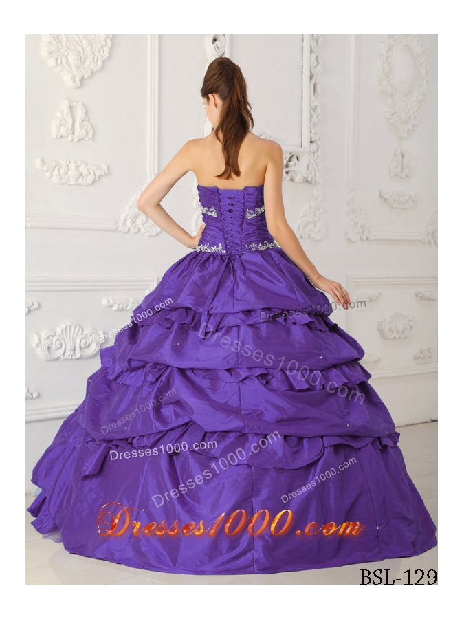 Princess Sweetheart Tulle Appliques with Beading for Quinceanera Gown Dresses