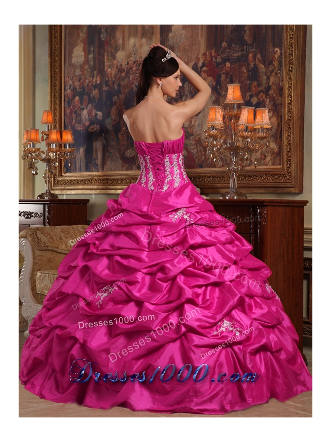 Popular Strapless Puffy 2014 Quinceanera Dress with Appliques