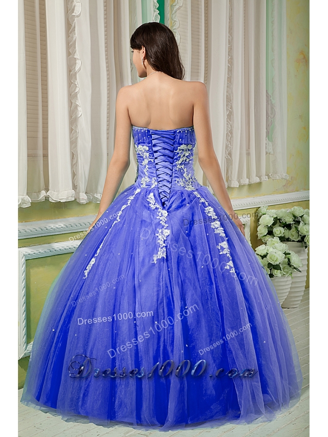 Purple Ball Gown Sweetheart Dresses For Quinceaneras with Appliques