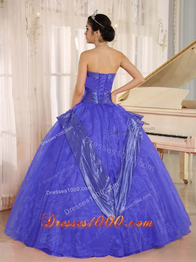 Purple Beaded Decorate 2014 Dress For Quinceaneras With Strapless
