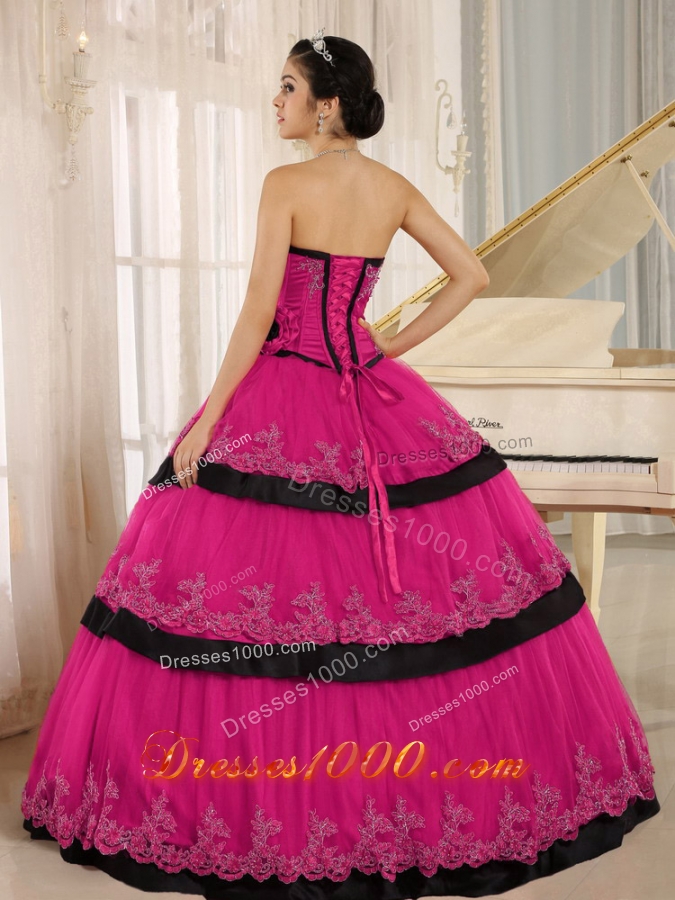 Custom Made For 2014 Quinceanera Dresses with Hand Made Flowers